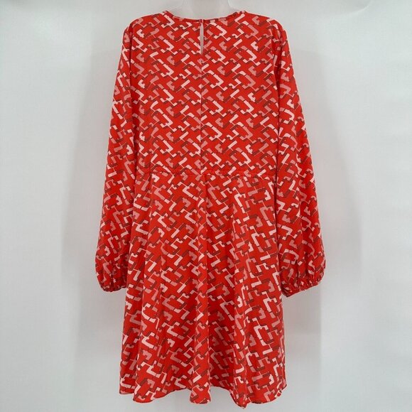 Pomander Place x Tuckernuck Red Chain Colette Dress sz XXL Long Sleeve Tie Waist - Picture 5 of 9
